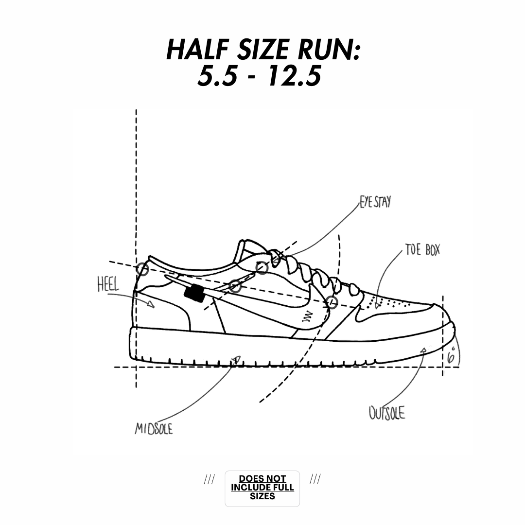 Air Jordan 1 Off White Low SB Pattern Half Size Run Bespoke